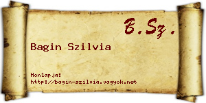 Bagin Szilvia névjegykártya