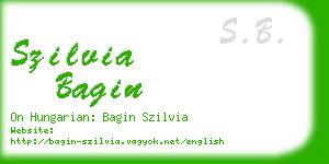 szilvia bagin business card